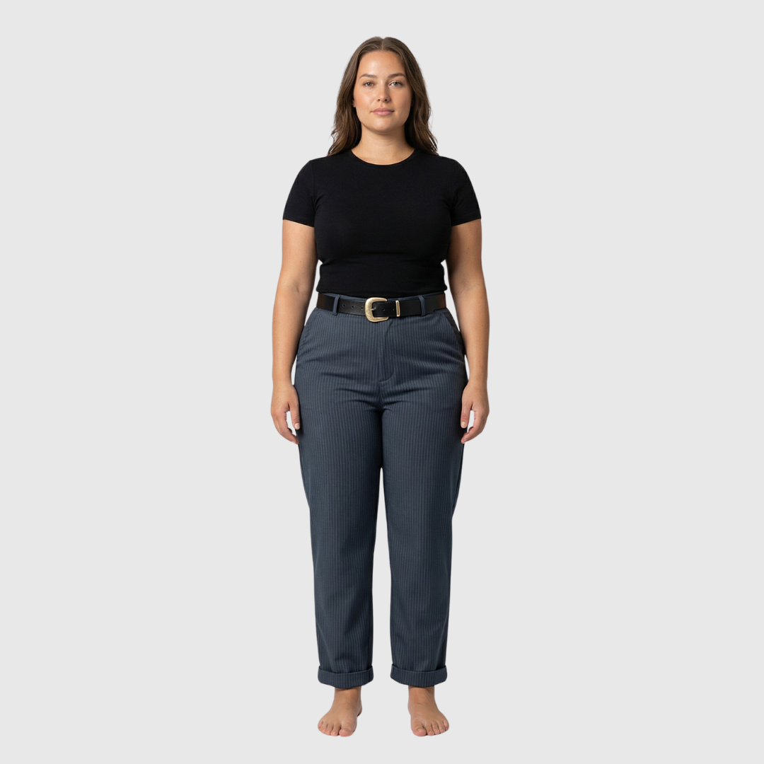 Elvirah | Pantalon blazer casual à taille haute et coupe droite