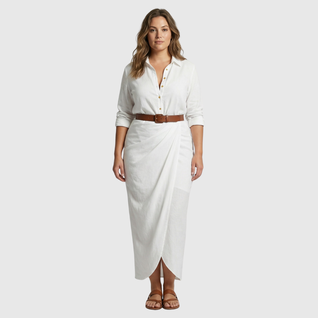 Robe maxi Léonie à col à revers
