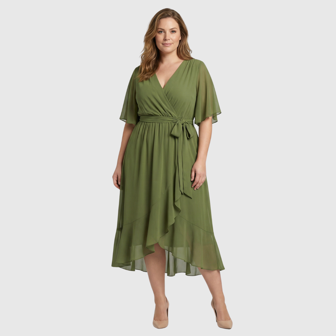 Robe en chiffon Monique à décolleté en V