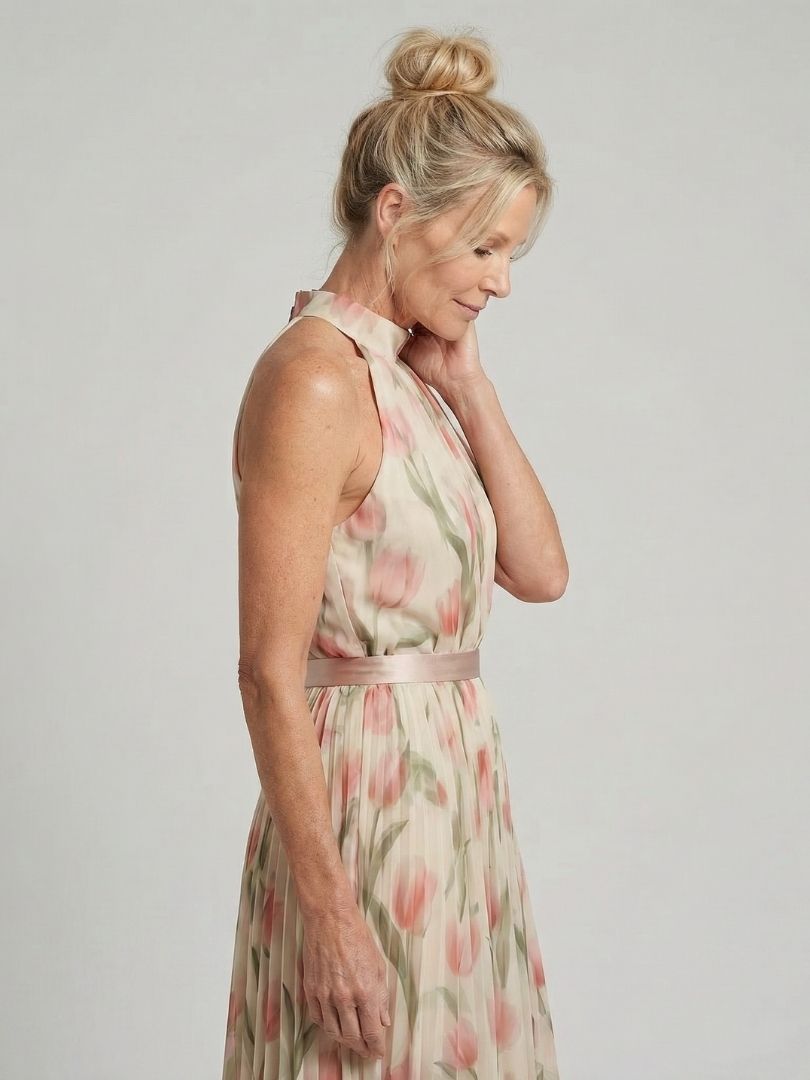 Kinga | Robe midi à encolure halterneck fleuri