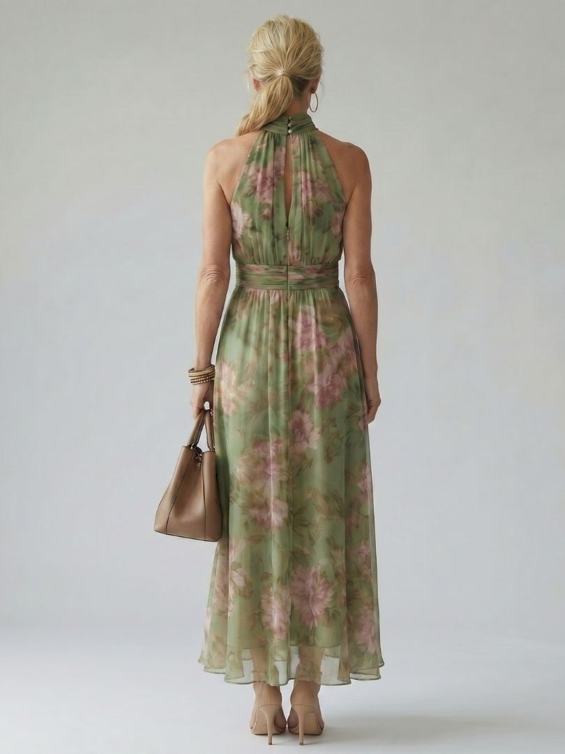 Mirelle | Robe midi à col halter
