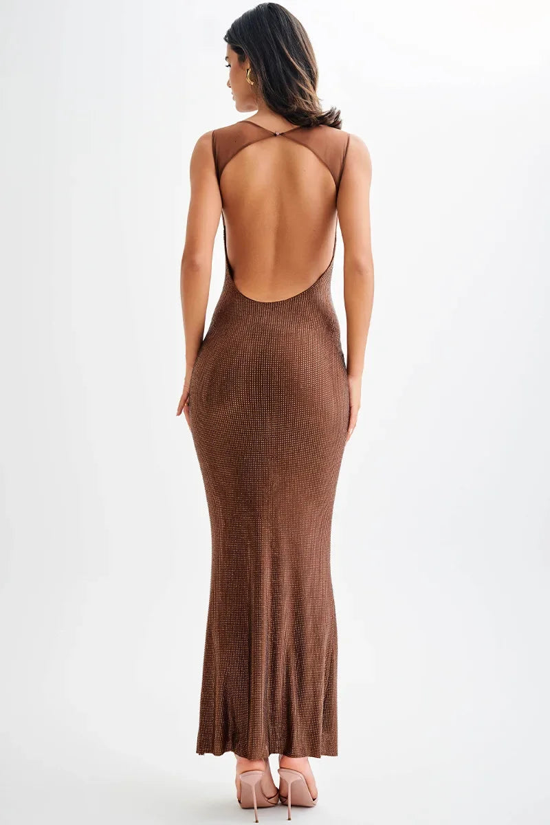 Jasmyn – Sprankelende Maxi Jurk met Betoverende Open Rug