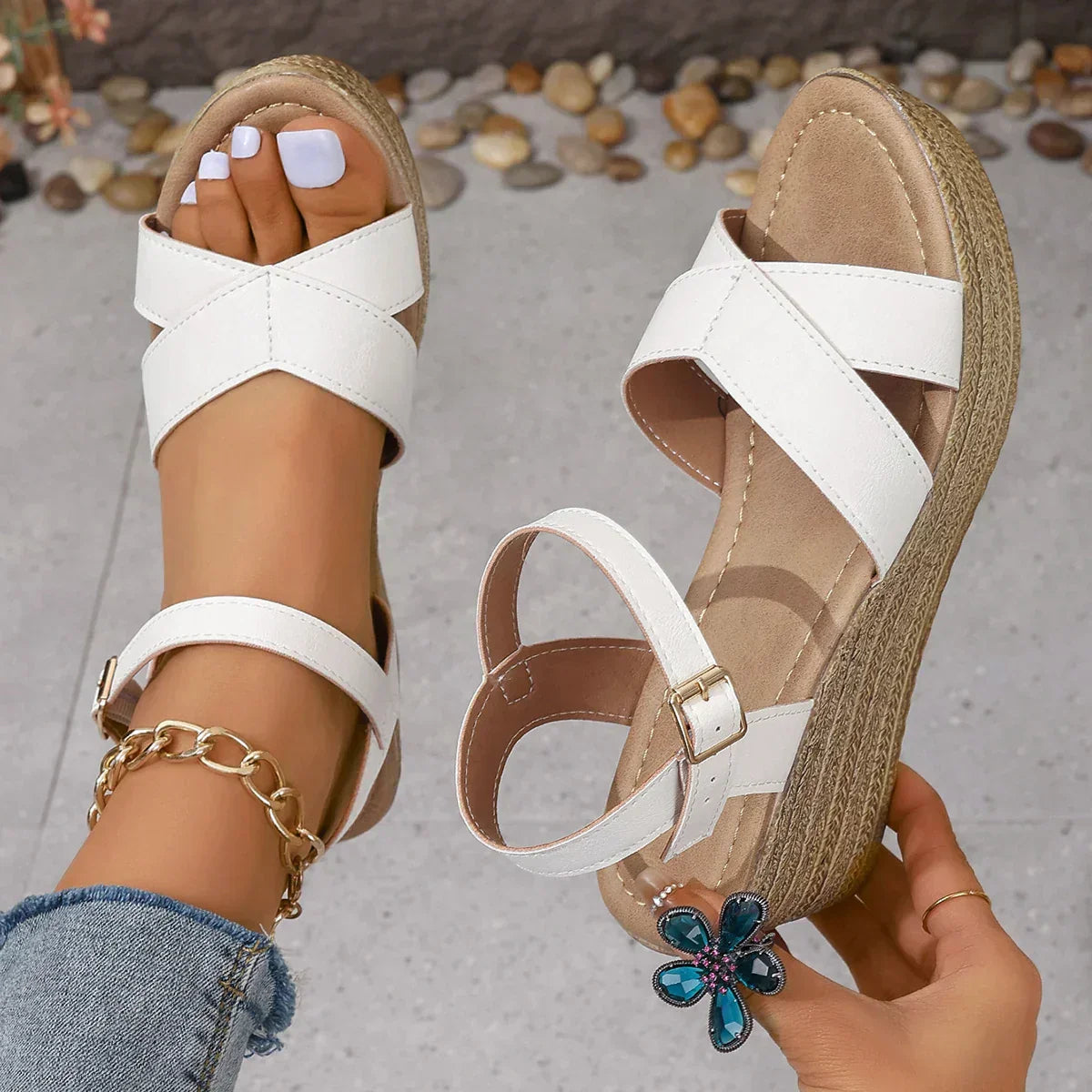 Daphnie - Sandalen met sleehak