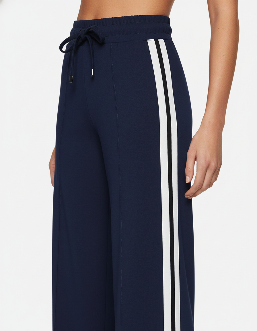 MARTINA™ – Pantalon Bleu Nuit Élégance Fluide