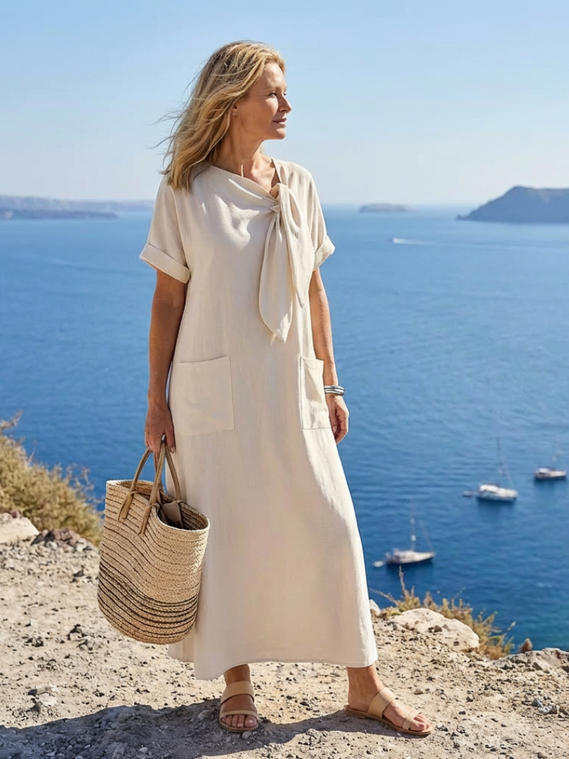 Krystyna | Robe maxi à encolure ronde