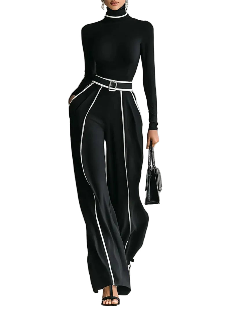 Solana | Ensemble Deux Pièces Chic avec Col Roulé