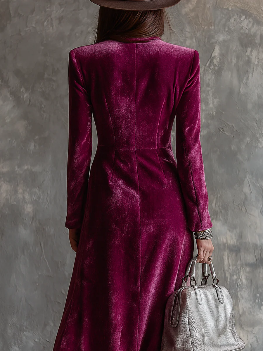 Robe Blazer Longue en Velours