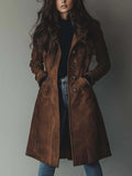 Manteau Élégant à Texture Suédée