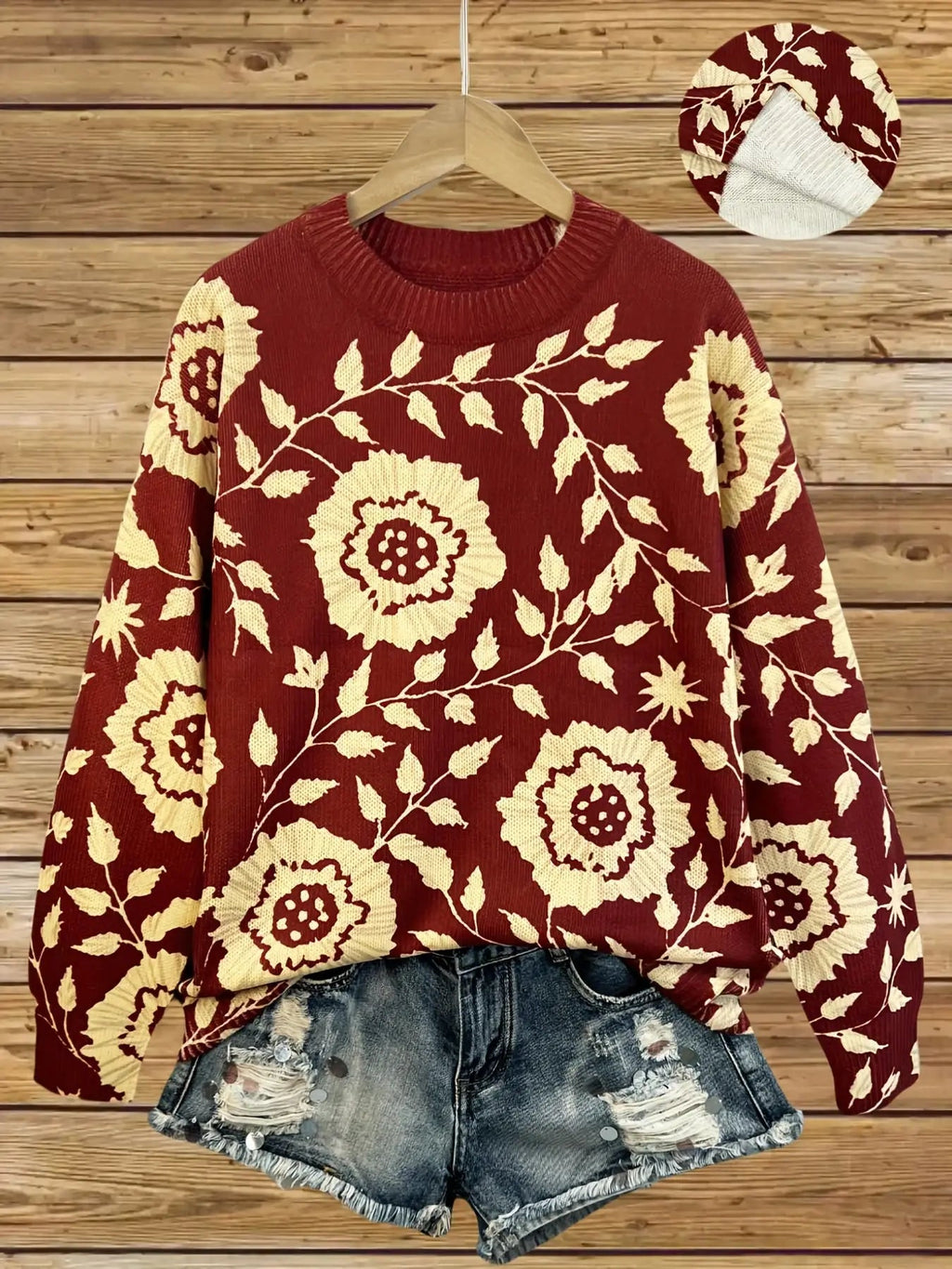Amélie – Pull Élégant à Motif Floral