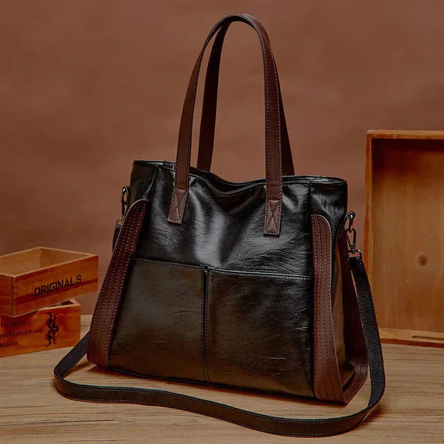 Weronika - Sac à main en cuir élégant Indigo Classique