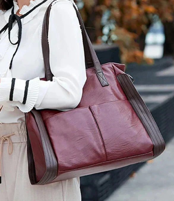 Weronika - Sac à main en cuir élégant Indigo Classique