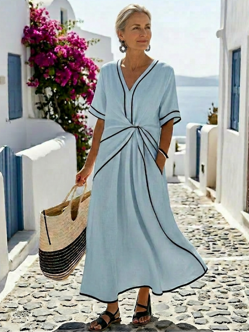 Edyta | Robe midi à décolleté en V