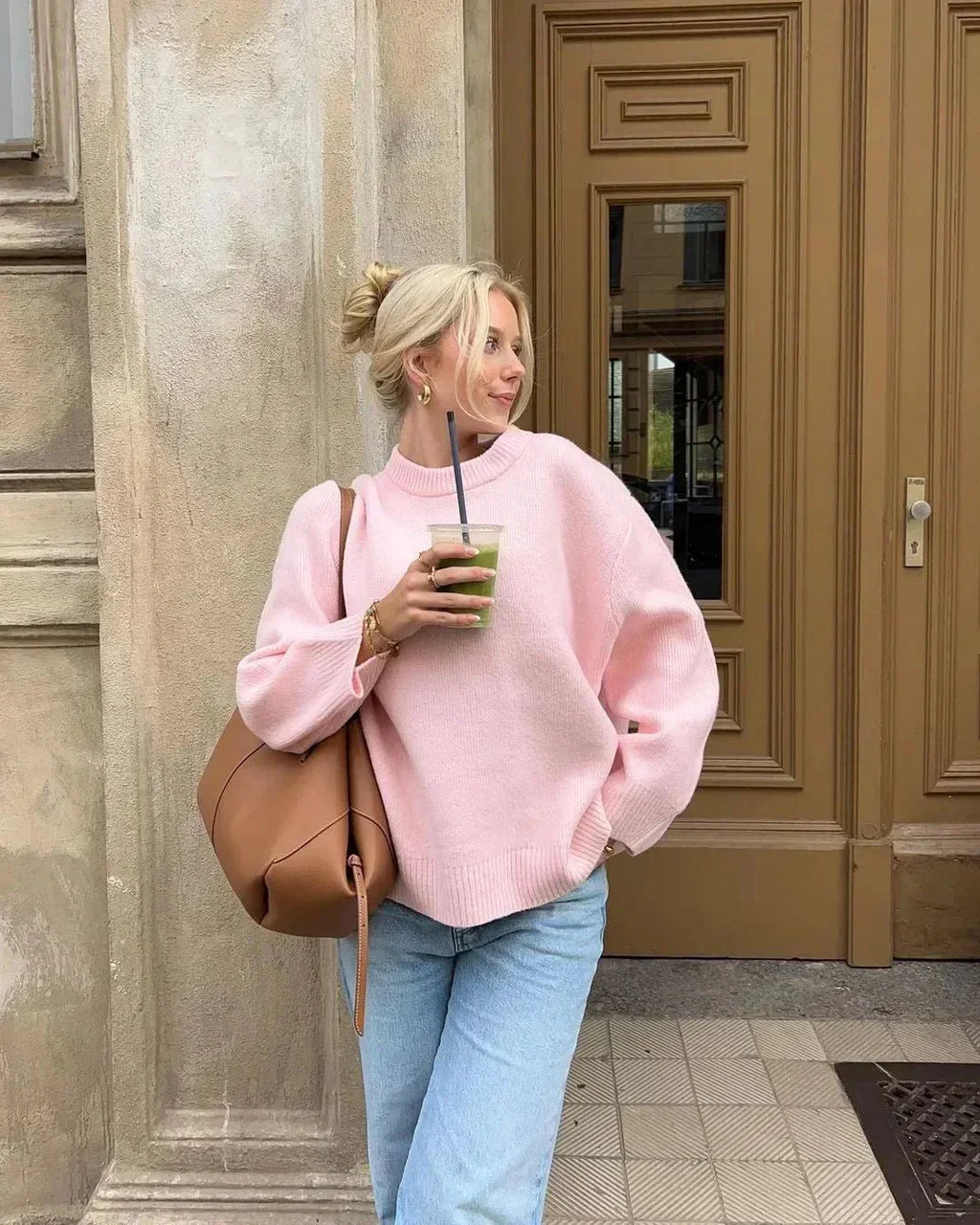 Élodie | Roze trui met lange mouwen