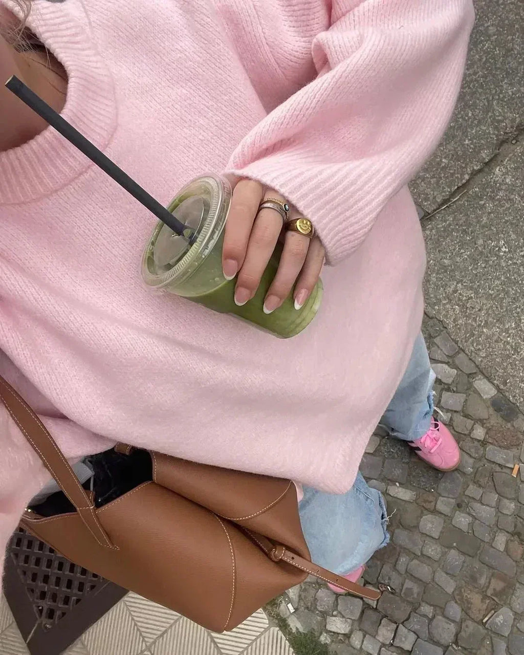 Élodie | Roze trui met lange mouwen