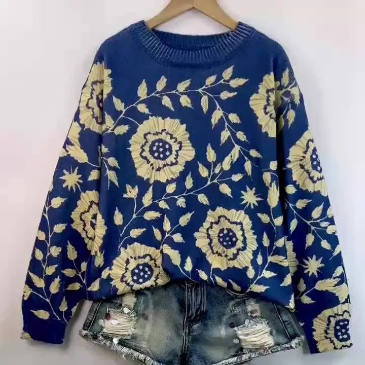 Amélie – Pull Élégant à Motif Floral