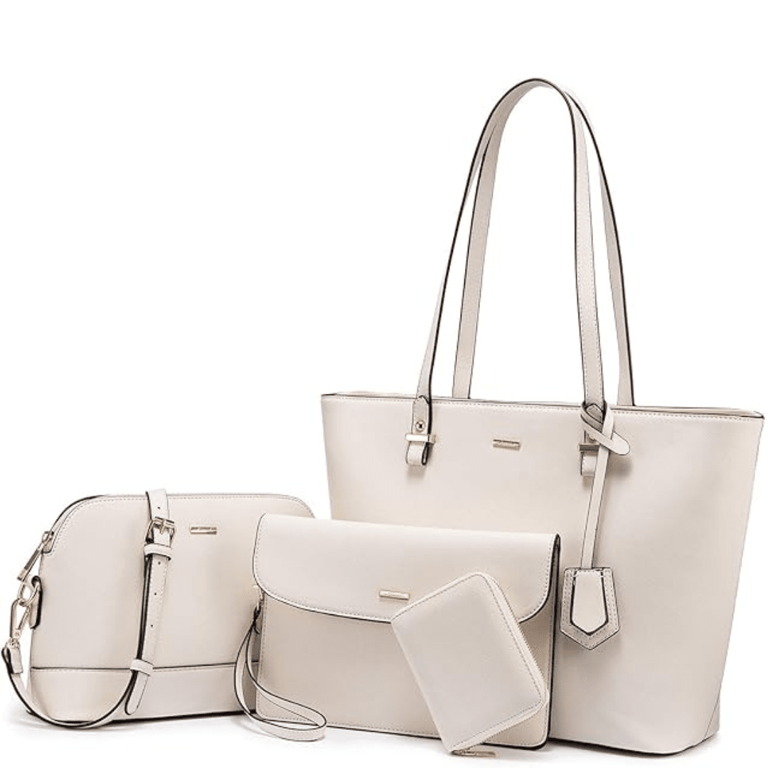 Eleonora - Ensemble 3 pièces : sac à main en cuir élégant et sac à bandoulière chic