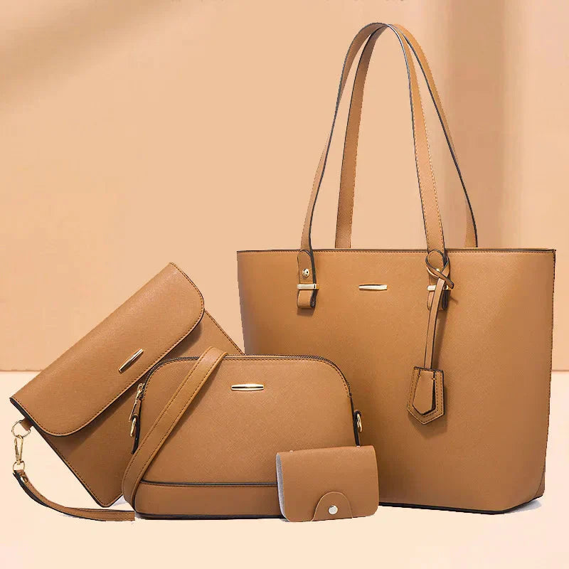 Eleonora - Ensemble 3 pièces : sac à main en cuir élégant et sac à bandoulière chic