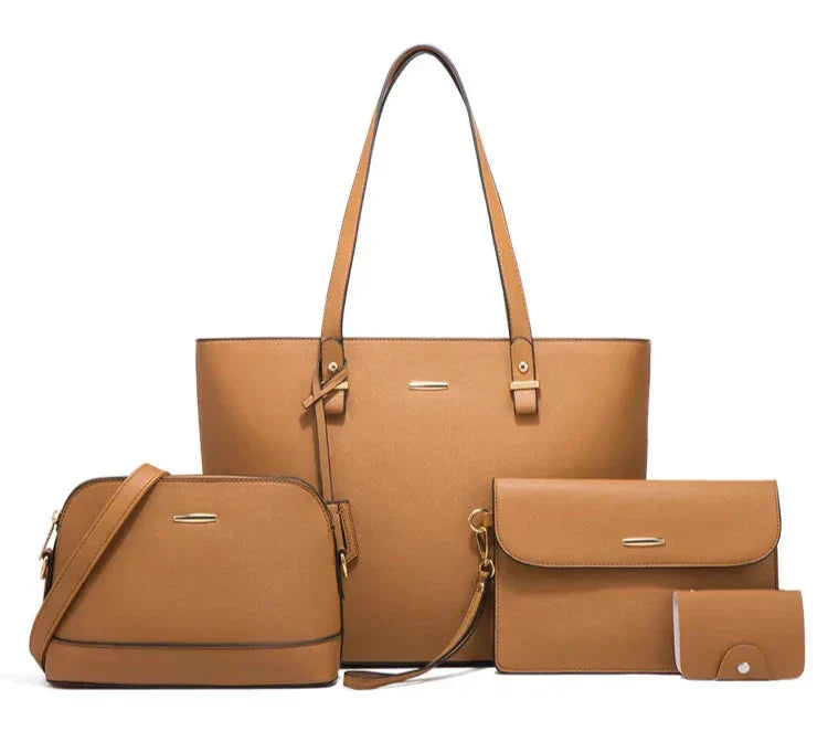 Eleonora - Ensemble 3 pièces : sac à main en cuir élégant et sac à bandoulière chic