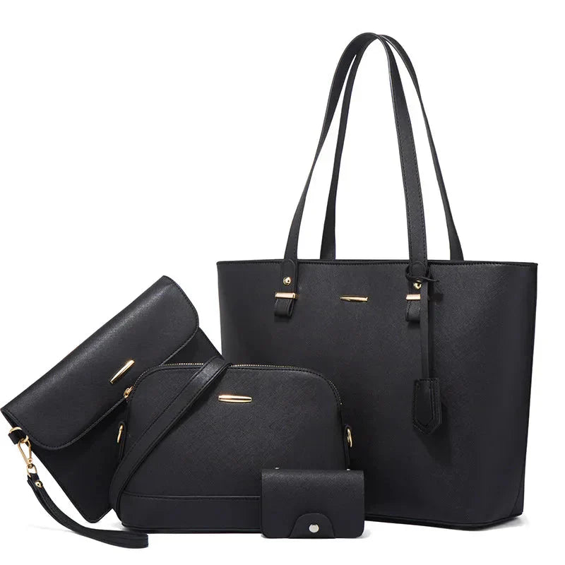 Eleonora - Ensemble 3 pièces : sac à main en cuir élégant et sac à bandoulière chic