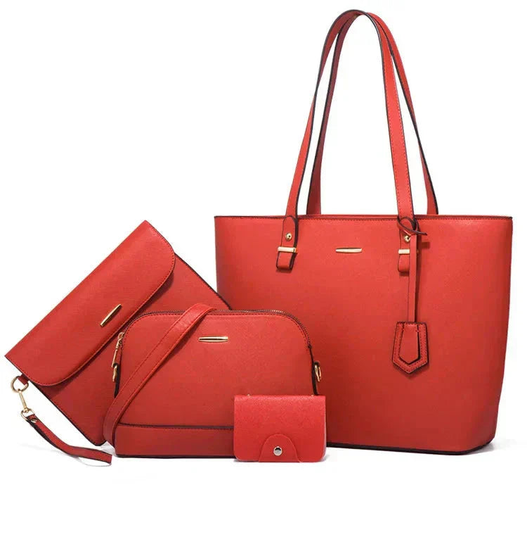 Eleonora - Ensemble 3 pièces : sac à main en cuir élégant et sac à bandoulière chic