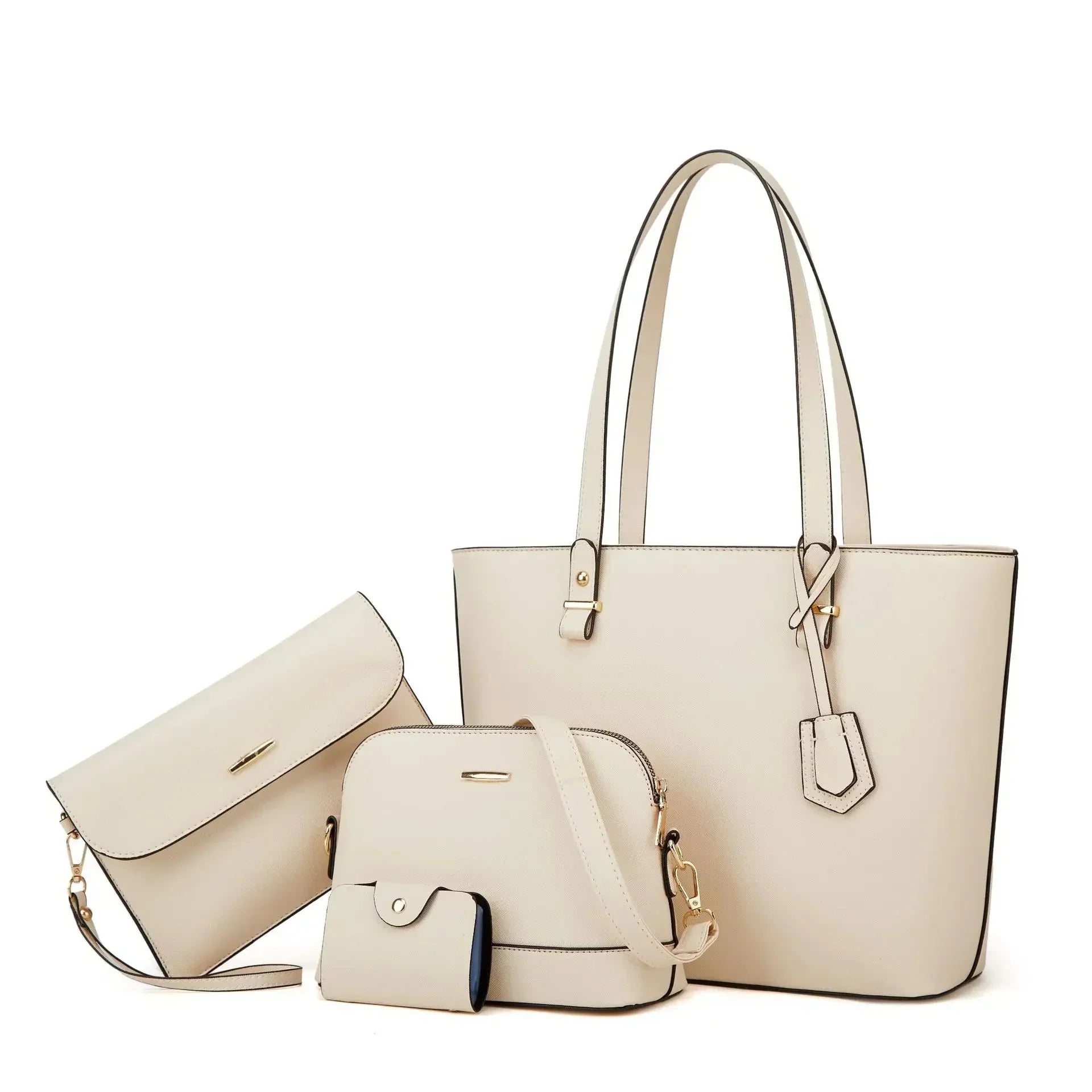 Eleonora - Ensemble 3 pièces : sac à main en cuir élégant et sac à bandoulière chic