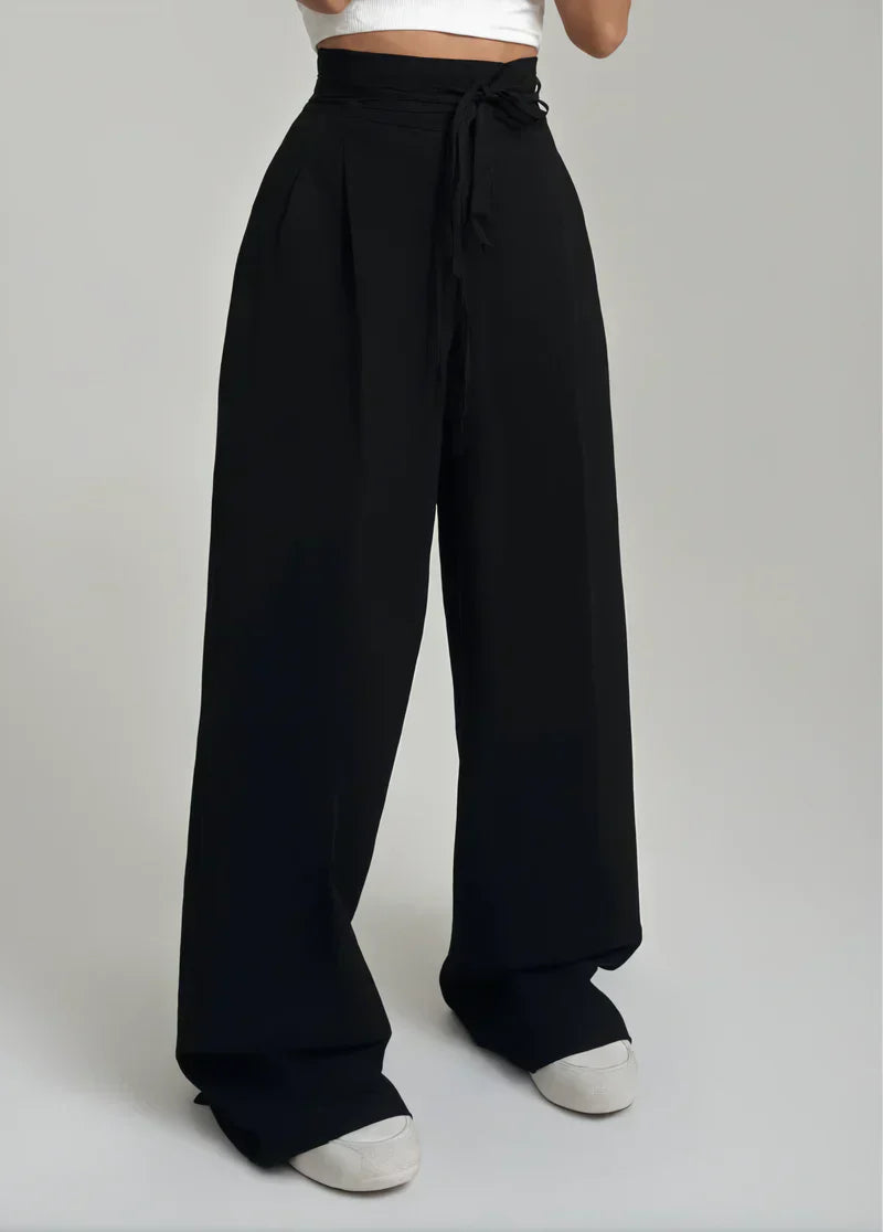 STEFANIA | Pantalon Taille Haute à Jambes Larges