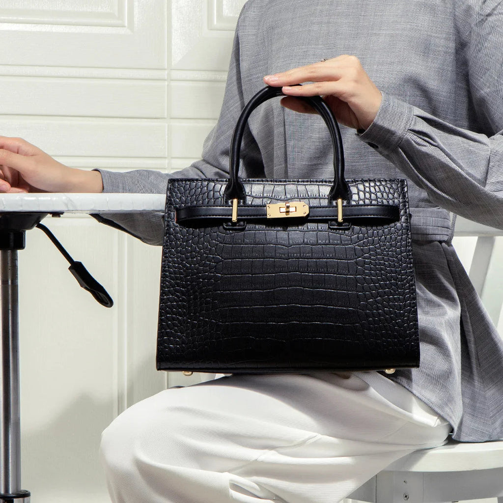 Ateka - Ensemble exceptionnel de trois sacs à main en cuir Premium Allure