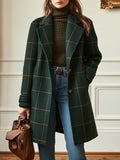 Bożena | Veste Tweed Rétro à Carreaux avec Col Élégant