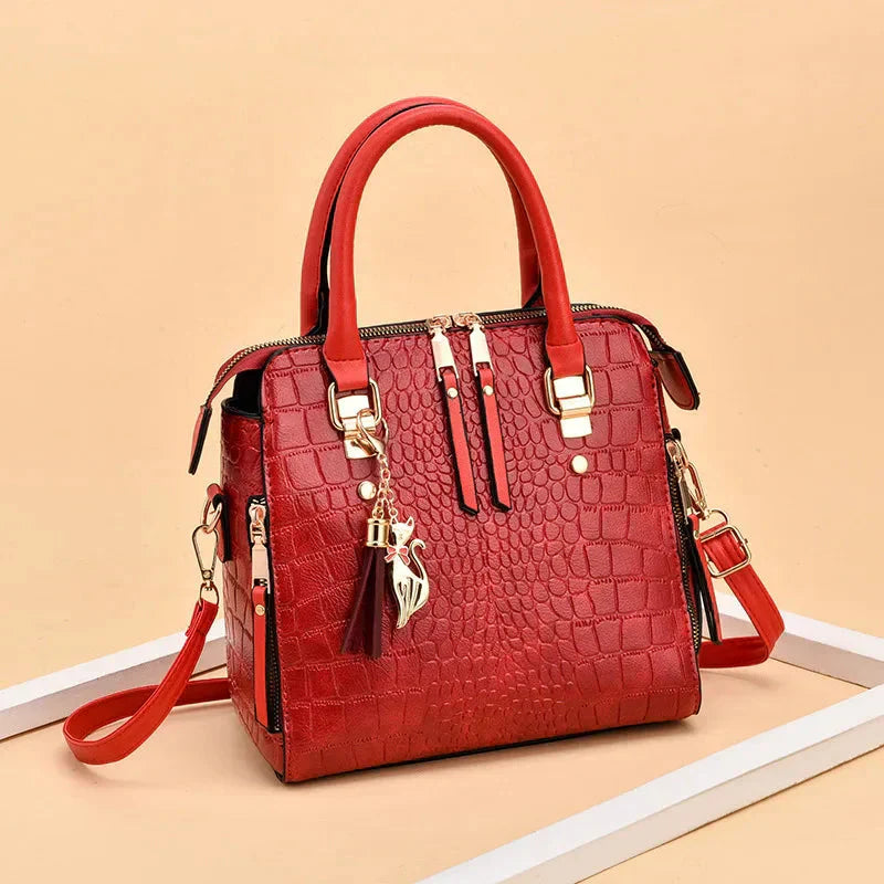 Jadwiga - Sac élégant en cuir embossé à motif crocodile