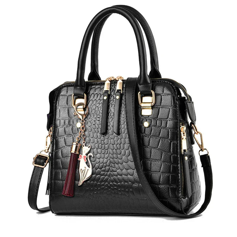 Jadwiga - Sac élégant en cuir embossé à motif crocodile