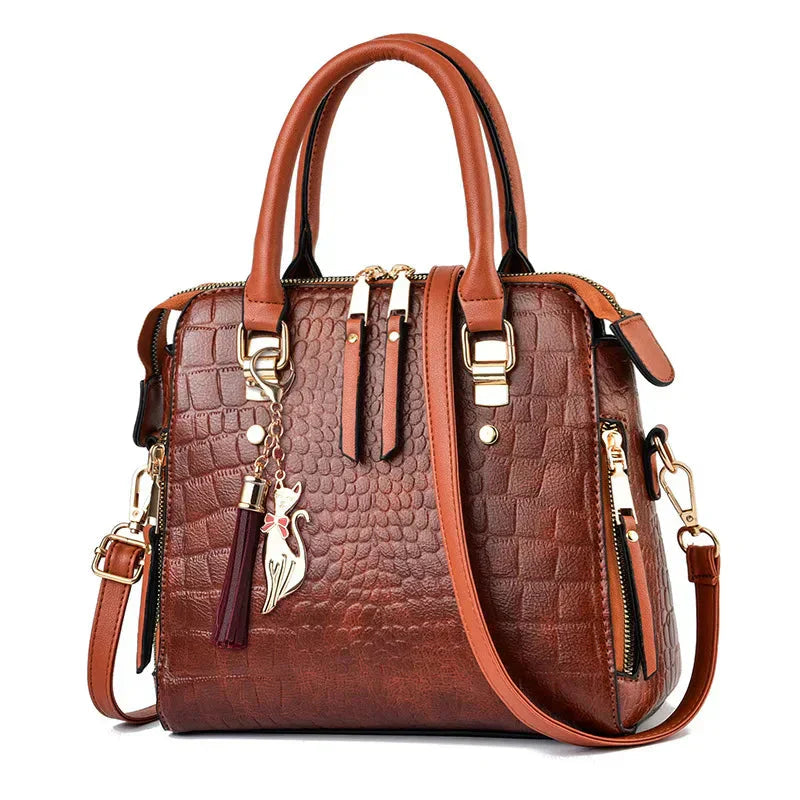 Jadwiga - Sac élégant en cuir embossé à motif crocodile
