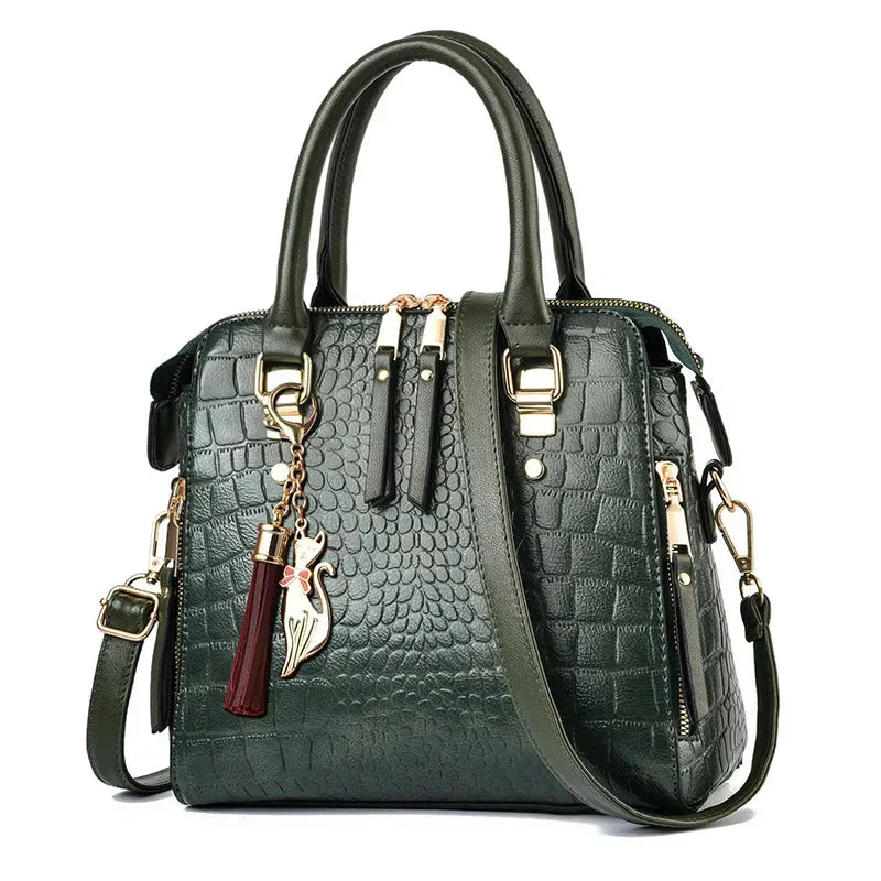 Jadwiga - Sac élégant en cuir embossé à motif crocodile