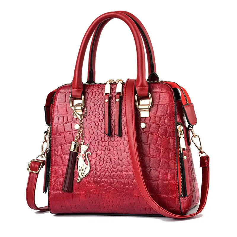 Jadwiga - Sac élégant en cuir embossé à motif crocodile