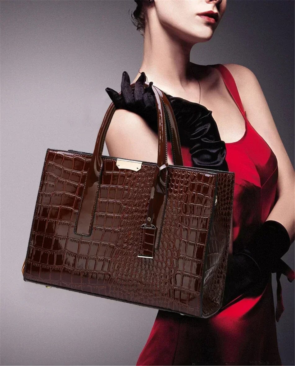 Paulina – Sac de luxe en cuir de crocodile, façon New York