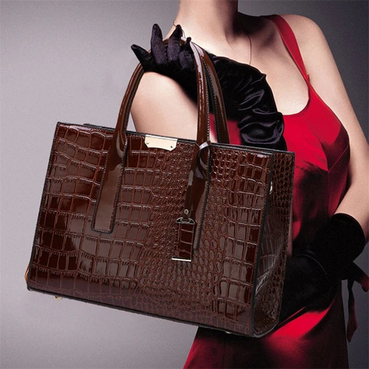 Paulina – Sac de luxe en cuir de crocodile, façon New York