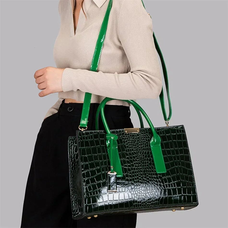 Paulina – Sac de luxe en cuir de crocodile, façon New York