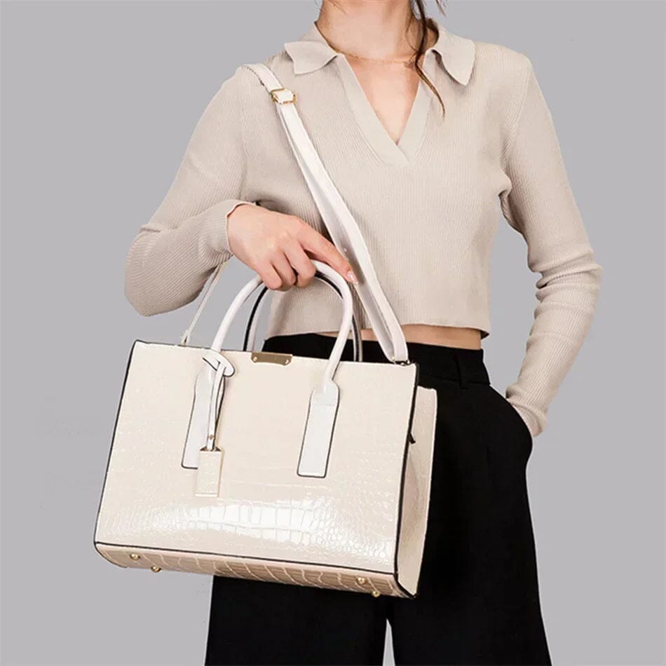 Paulina – Sac de luxe en cuir de crocodile, façon New York