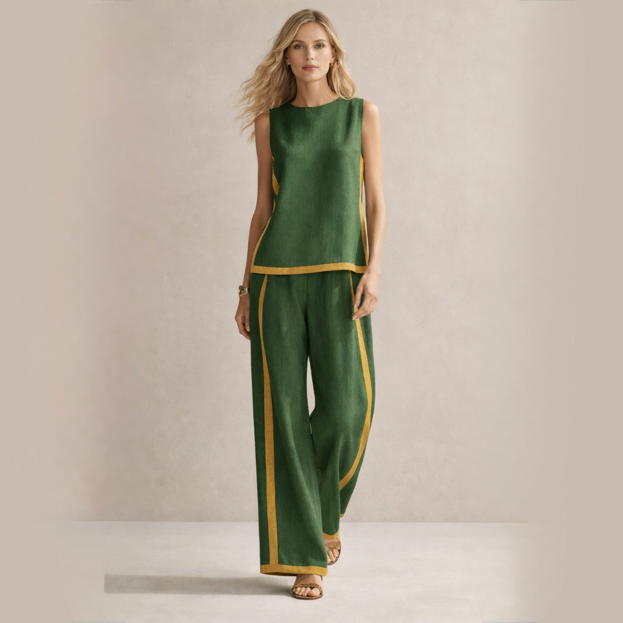 Sophie | Ensemble élégant avec des pantalons à jambes larges