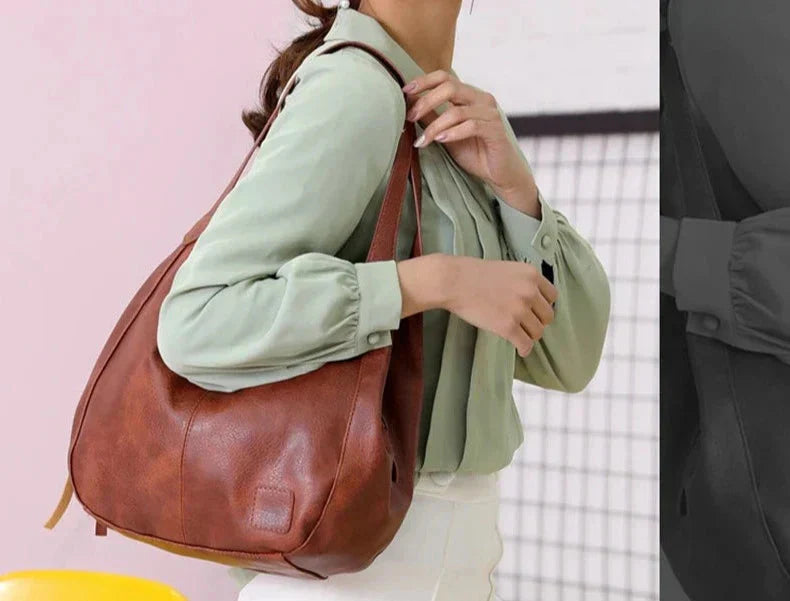 Bożena - Sac à main en cuir élégant au style vintage