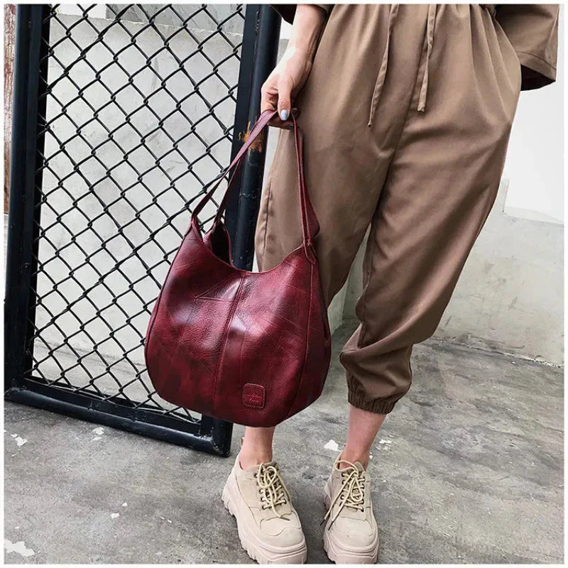 Bożena - Sac à main en cuir élégant au style vintage