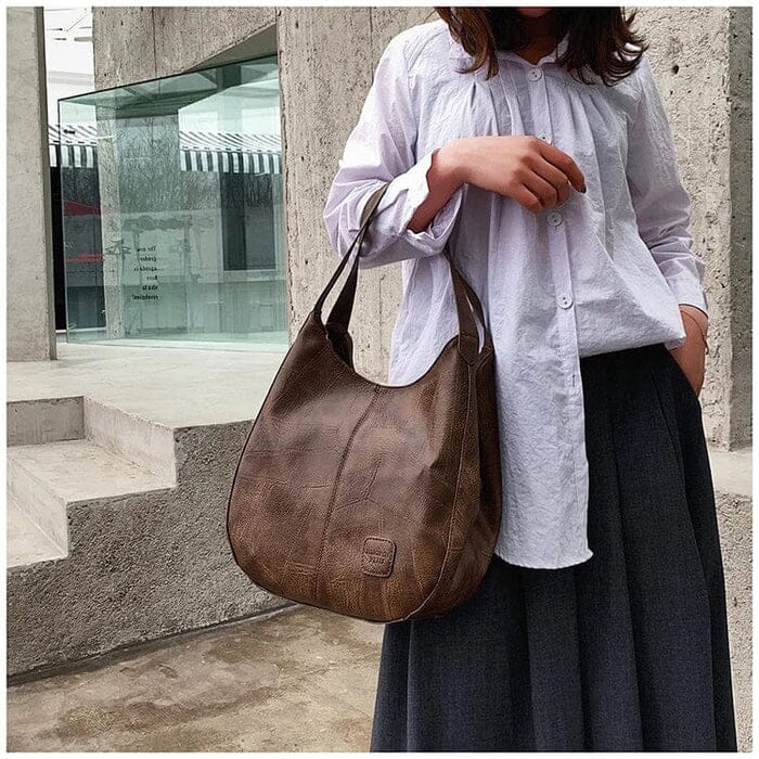 Bożena - Sac à main en cuir élégant au style vintage