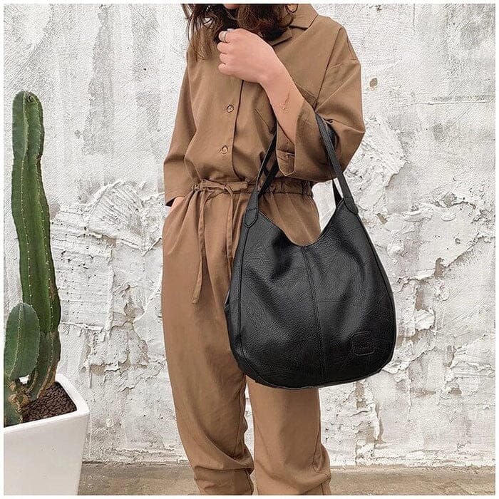 Bożena - Sac à main en cuir élégant au style vintage
