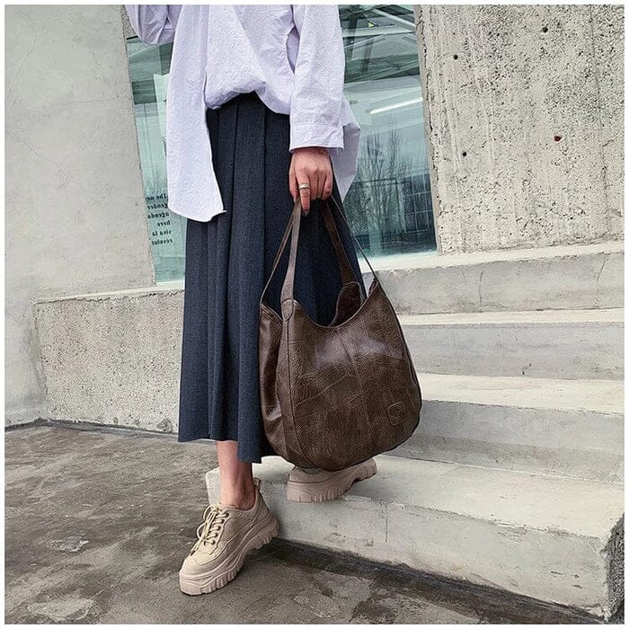 Bożena - Sac à main en cuir élégant au style vintage