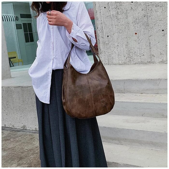 Bożena - Sac à main en cuir élégant au style vintage