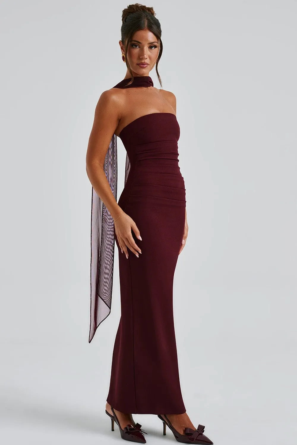Elise – Maxi-jurk met split van vintage kant