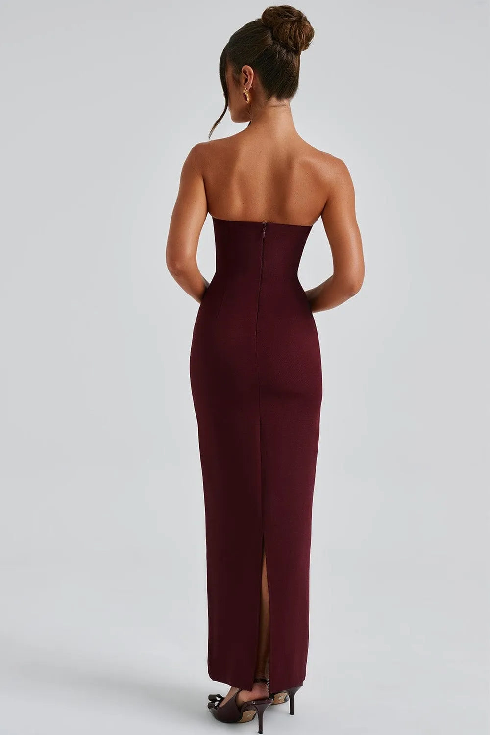 Elise – Maxi-jurk met split van vintage kant